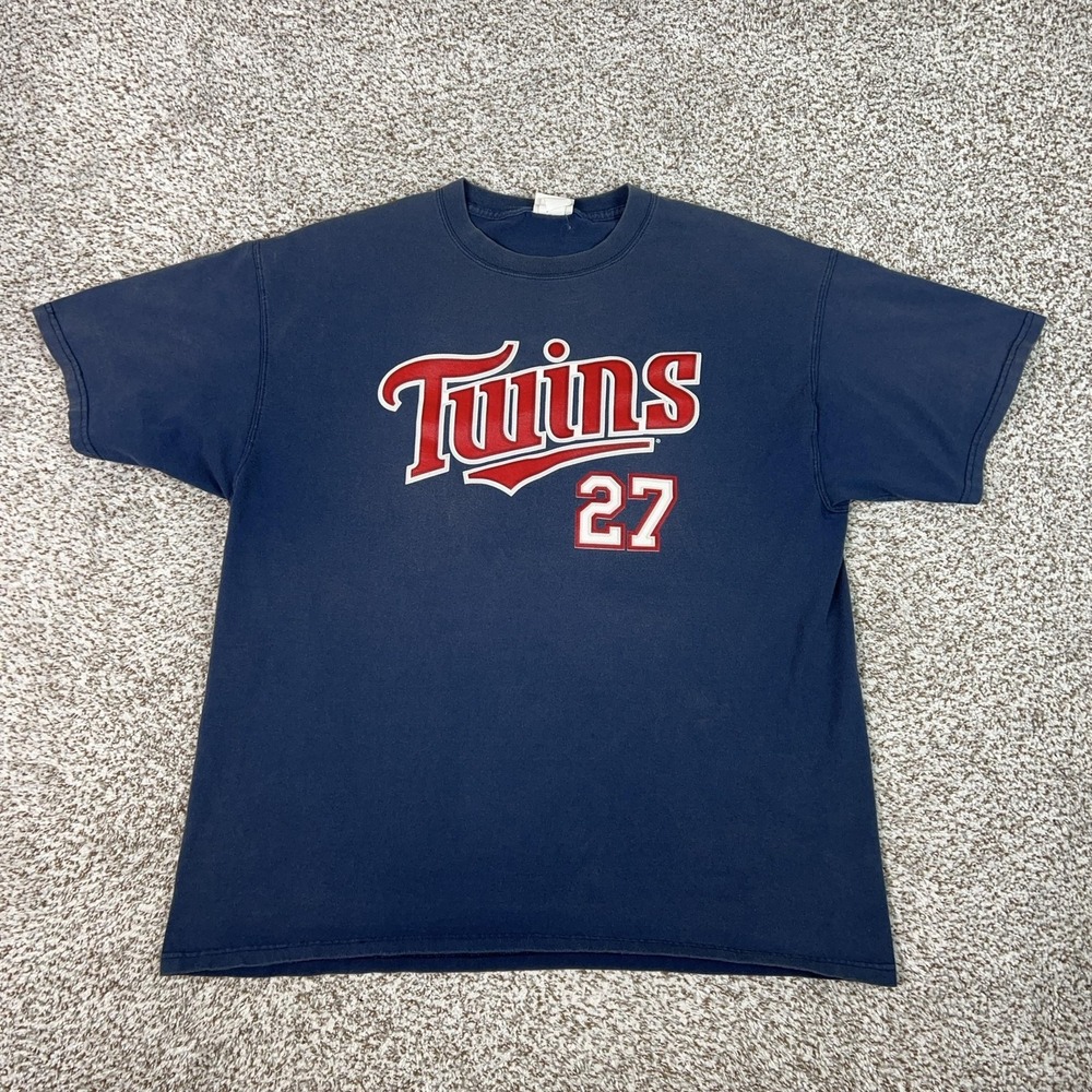 Vintage Minnesota Twins Shirt Men Large MLB Baseball Lee Sport Justin Morneau 27